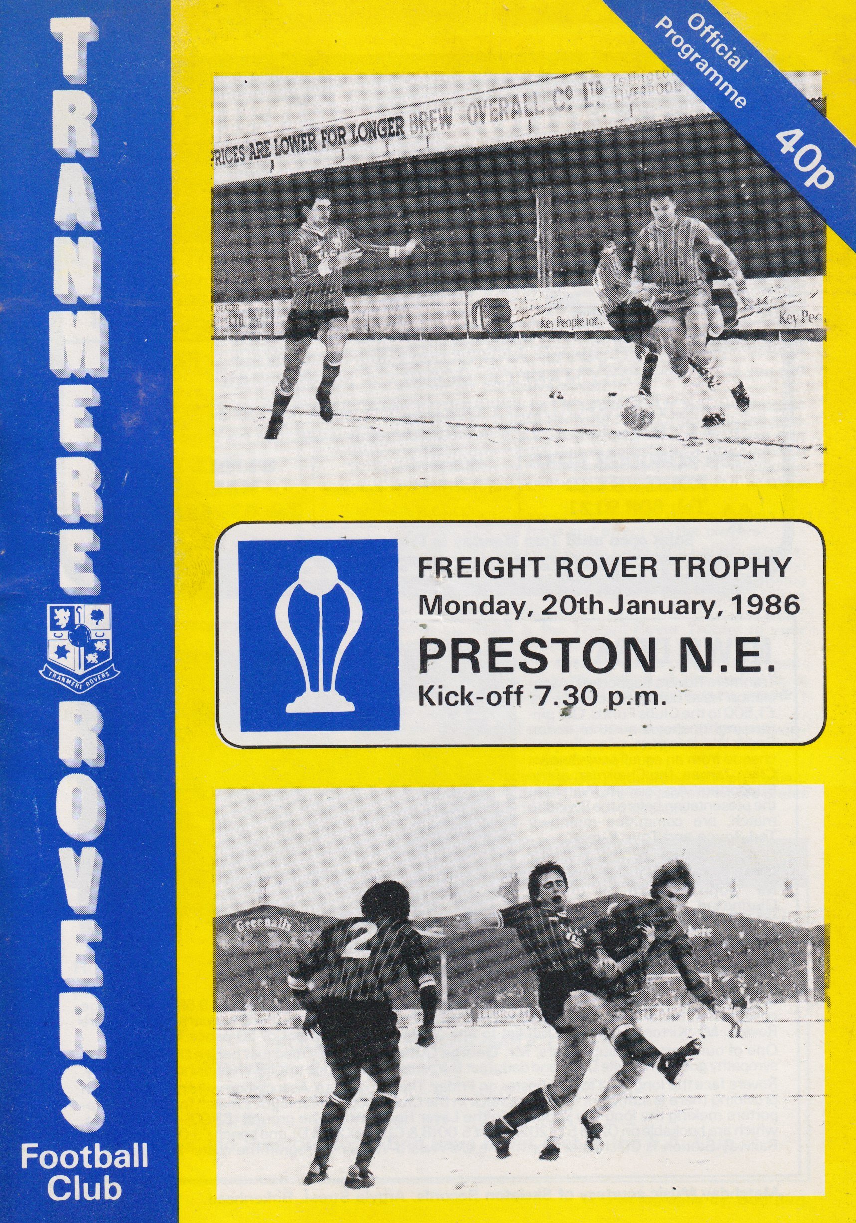 Tranmere Rovers v Preston North End match programme